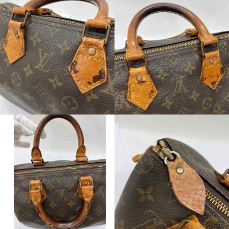  LOUIS VUITTON ルイヴィトン モノグラム スピーディ 25 千切れ/ジップ部分リペア M41109 ブラウン