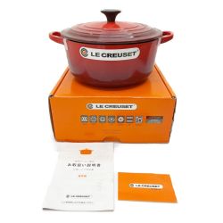 ◆◆ LE CREUSET ルクルーゼ 両手鍋　ホーロー鍋　20cm　2.4L　ガス・IH対応 オレンジ Sランク
