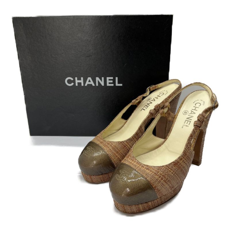 中古】 CHANEL シャネル サンダル ブラウン SIZE 38 C5007 ブラウン