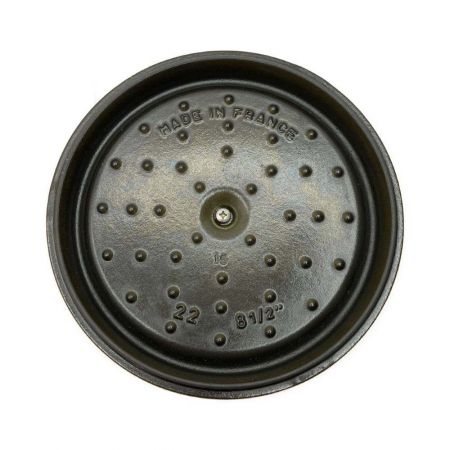  STAUB ストウブ 両手鍋　ホーロー鍋　ココット 22cm　ガス・IH対応 マスタード