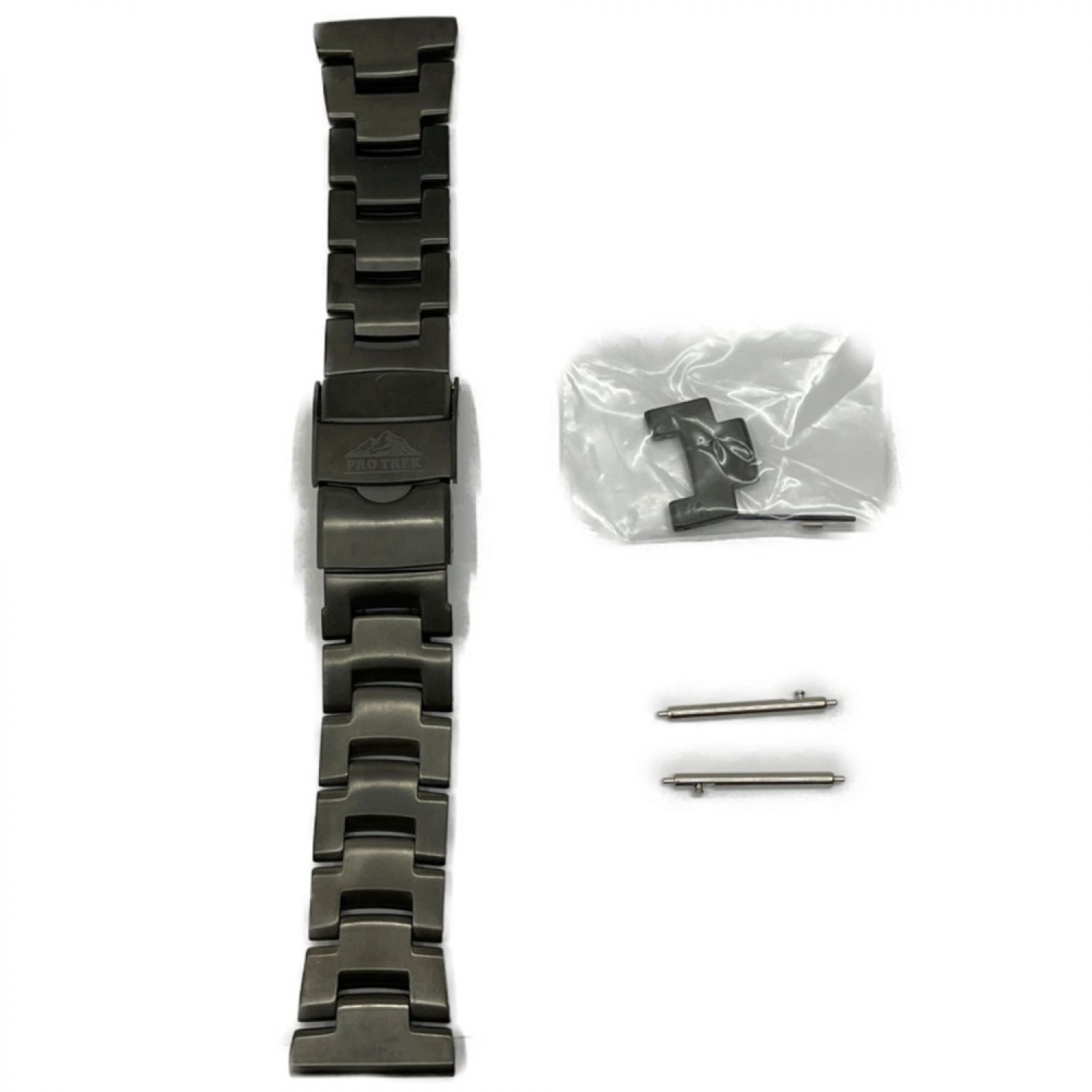 中古】 CASIO カシオ 腕時計 PRO TREK チタンベルトのみ 黒(濃いグレー