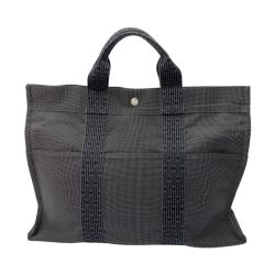 ◆◆ HERMES エルメス トートバッグ エールラインMM カデナ付 グレー Bランク