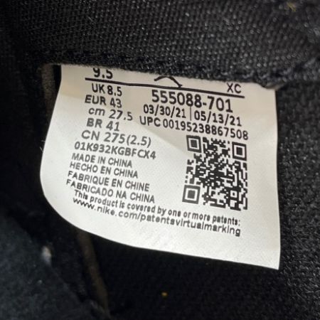  NIKE ナイキ エアジョーダン1 ハイ OG パラン ハイカットスニーカーシューズ 　27.5cm 555088-701 イエロー