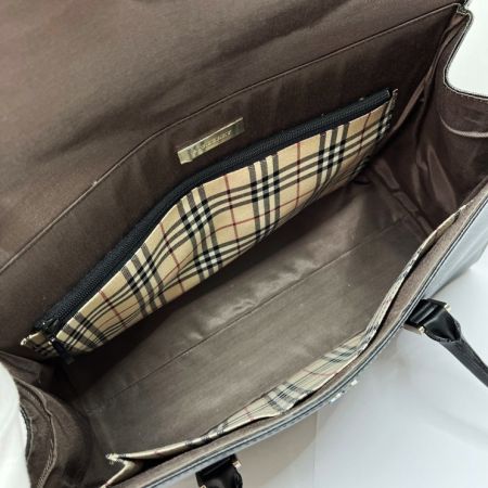  BURBERRY バーバリー ハンドバッグ　角スレ・キズ有り ブラック