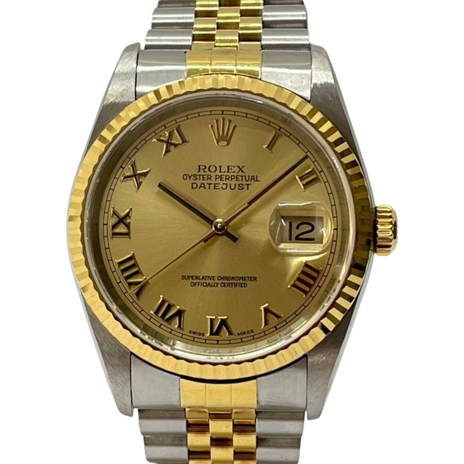 ロレックス ROLEX 16233G Y番(2002年頃製造) シャンパンコンピュータ /ダイヤモンド メンズ 腕時計