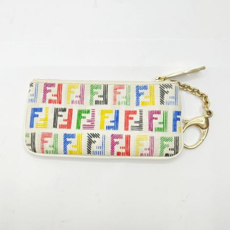  FENDI フェンディ コインケース　ズッキーノ　 8AP005 ホワイト/マルチ
