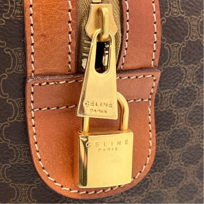 中古】 CELINE セリーヌ マカダム ボストンバッグ 50㎝ パドロック付 ...