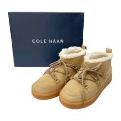 ◆◆ COLE HAAN コールハーン クラウドフィール ウォータープルーフ レース スノー ミニ 22.5cm W22245 ベージュ Aランク