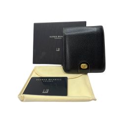 ◆◆ dunhill ダンヒル 二つ折り　財布　ブラック　レザー　型押し　オールド ブラック Cランク