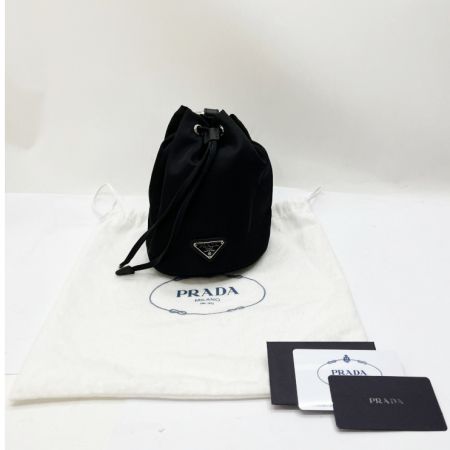  PRADA プラダ ポーチ　ハンドバッグ　巾着型　ナイロン 1N0369 ブラック