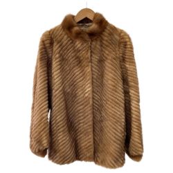 ◆◆  毛皮 ショート丈コート 11号 ネーム入り ホツレ有り ブラウン Bランク