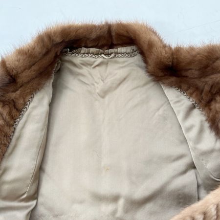   毛皮 ショート丈コート 11号 ネーム入り ホツレ有り ブラウン