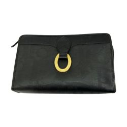 ◆◆ Christian Dior クリスチャンディオール セカンドバッグ　クラッチバッグ　トロッター ブラック Bランク
