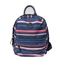 ◆◆ TORY BURCH トリーバーチ リュック　ナイロン×レザー ネイビー Bランク