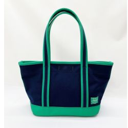 ◆◆ PORTER ポーター ポーターガール　ボーイフレンドトート ネイビー×グリーン Bランク