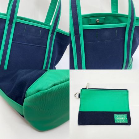  PORTER ポーター ポーターガール　ボーイフレンドトート ネイビー×グリーン
