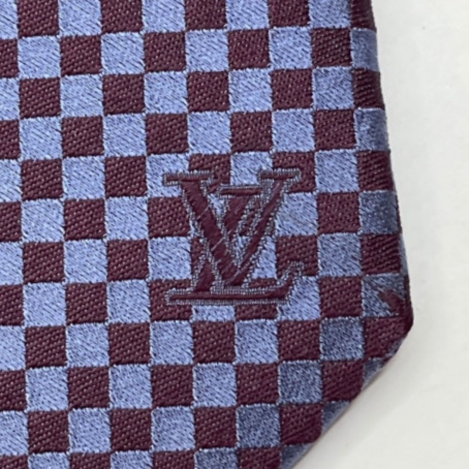 中古】 LOUIS VUITTON ルイヴィトン マイクロダミエ ネクタイ シルク