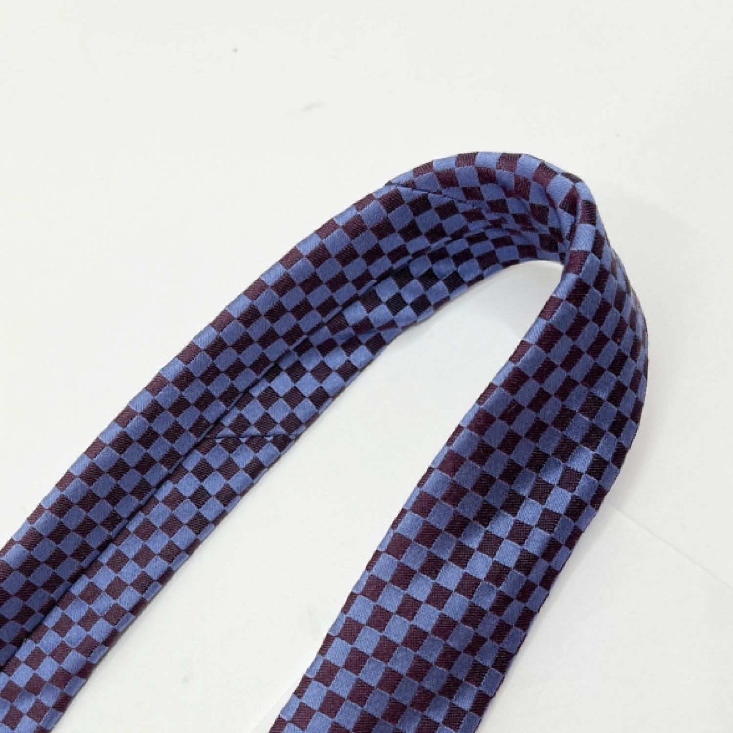 美品 ルイヴィトン イタリア製 ネクタイ 薄手 マイクロダミエ