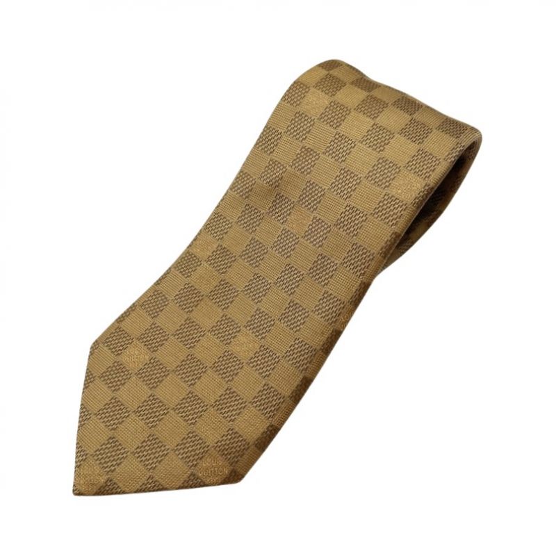 中古】 LOUIS VUITTON ルイヴィトン シルク ネクタイ ダミエ柄