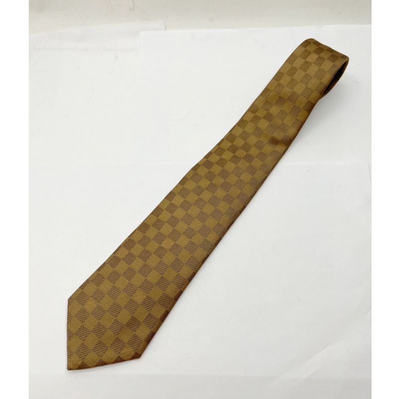 中古】 LOUIS VUITTON ルイヴィトン シルク ネクタイ ダミエ柄