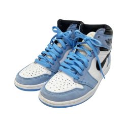 ◆◆ NIKE ナイキ スニーカー　エアジョーダン　AIR JORDAN 1 RETRO HIGH OG  555088-134 ホワイト×ブルー Bランク