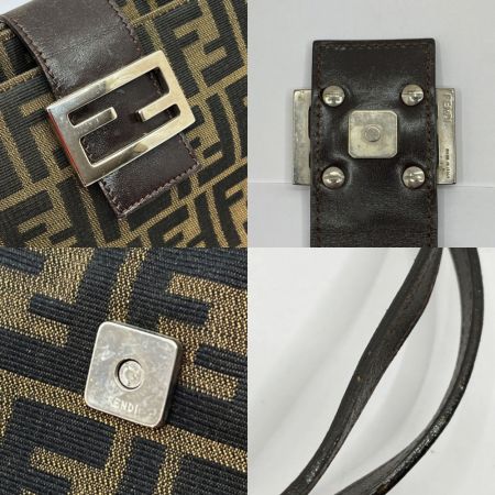  FENDI フェンディ ズッカ ハンドバッグ 布袋付 ブラウン系