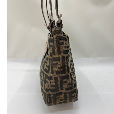  FENDI フェンディ ズッカ ハンドバッグ 布袋付 ブラウン系