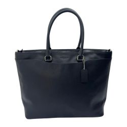 ◆◆ COACH コーチ スムース レザー トートバッグ　ショルダー付 F68944 ブラック Bランク