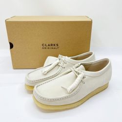 ◆◆ CLARKS クラークス シューズ ヌバックレザー ワラビー 24.5～25.0cm UK6.5 26166299 ホワイト Aランク