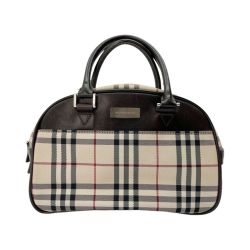 ◆◆ BURBERRY バーバリー バッグ ミニボストンバッグ ベージュ チェック Cランク