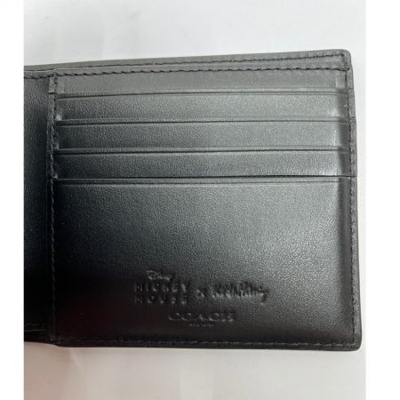  COACH コーチ 2つ折り財布　MICKEY MOUSE Keith Haring レッド×ブラック