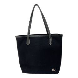 ◆◆ BURBERRY BLUE LABEL バーバリーブルーレーベル トートバッグ　ブラック　キャンバス ブラック Bランク