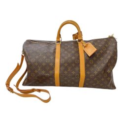 ◆◆ LOUIS VUITTON ルイヴィトン モノグラム キーポル55 ボストンバッグ ショルダーストラップ付 M41414 ブラウン系 Bランク