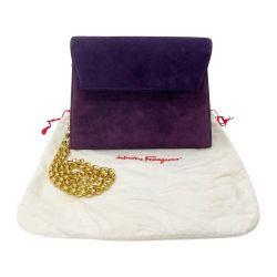 ◆◆ Salvatore Ferragamo サルヴァトーレフェラガモ ショルダーバッグ チェーン 日焼け有り　 パープル Cランク