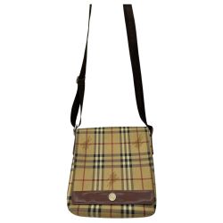 ◆◆ BURBERRY LONDON バーバリーロンドン ショルダーバッグ　ノバチェック　PVC　塩ビ　ベージュ系 T-04-01 ベージュ Bランク