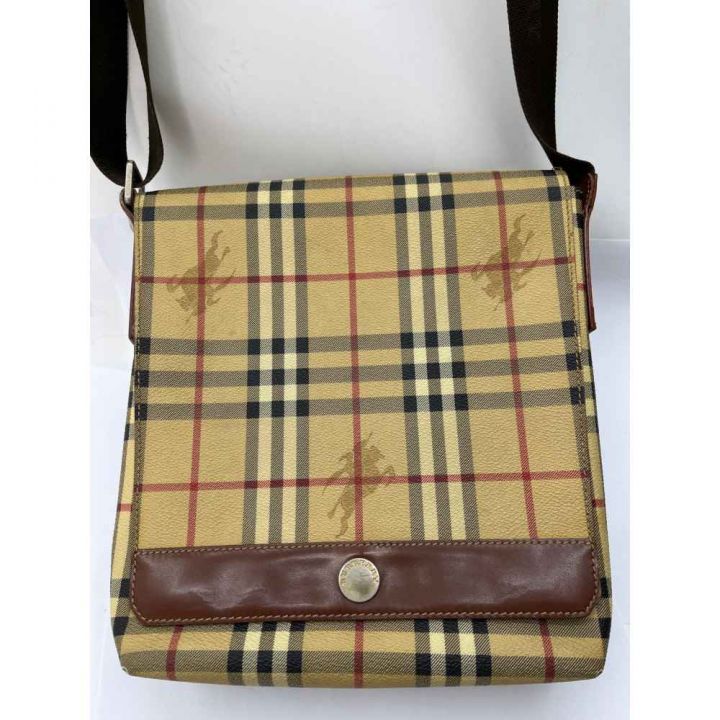 BURBERRY LONDON バーバリーロンドン ショルダーバッグ ノバチェック PVC 塩ビ ベージュ系 T-04-01  ベージュ｜中古｜なんでもリサイクルビッグバン