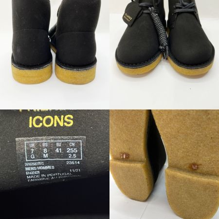  CLARKS クラークス 靴 デザートブーツ 25.5cm スエード ブラック