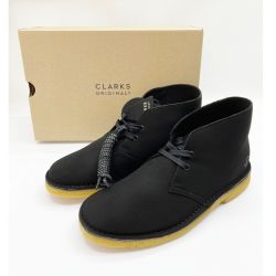 ◆◆ CLARKS クラークス 靴 デザートブーツ 24.5cm スエード ブラック Sランク