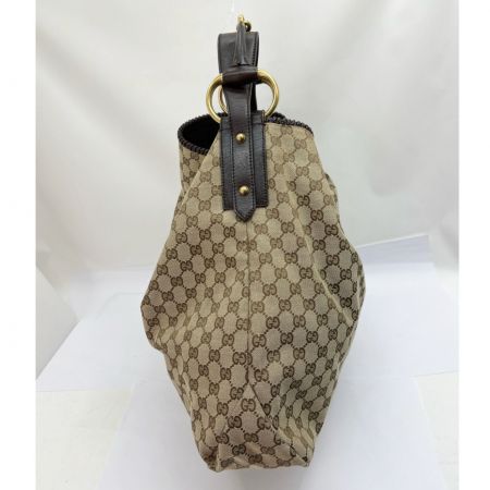  GUCCI グッチ GG キャンバス ホースビット ラージ ホーボー バッグ 114900 ベージュ×ブラウン