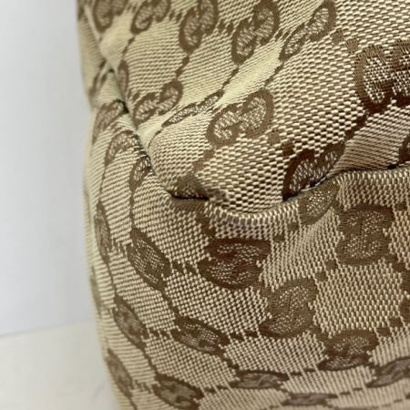  GUCCI グッチ GG キャンバス ホースビット ラージ ホーボー バッグ 114900 ベージュ×ブラウン