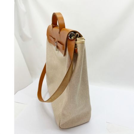  HERMES エルメス バッグ トートバッグ エールバッグ  オレンジ×ベージュ