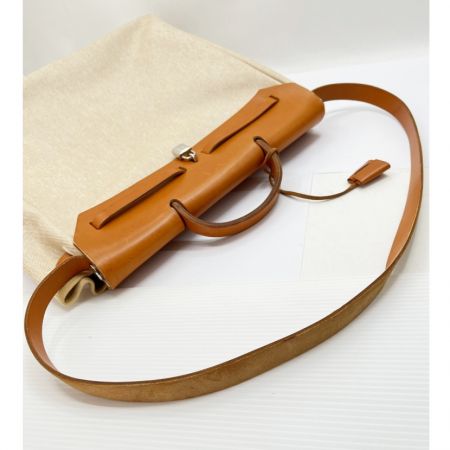  HERMES エルメス バッグ トートバッグ エールバッグ  オレンジ×ベージュ