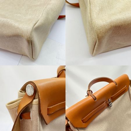  HERMES エルメス バッグ トートバッグ エールバッグ  オレンジ×ベージュ