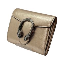 ◆◆ GUCCI グッチ 3つ折り財布 ディオニュソス 財布  627073-1TR0R-7759 メタリックブロンズ系 Bランク