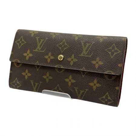  LOUIS VUITTON ルイヴィトン 3つ折り長財布 モノグラム ポルト トレゾール インターナショナル M61215 ブラウン系