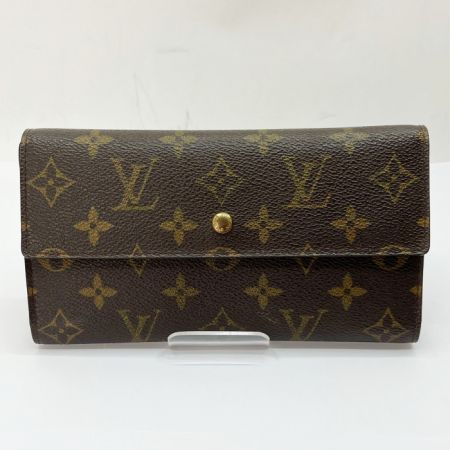  LOUIS VUITTON ルイヴィトン 3つ折り長財布 モノグラム ポルト トレゾール インターナショナル M61215 ブラウン系