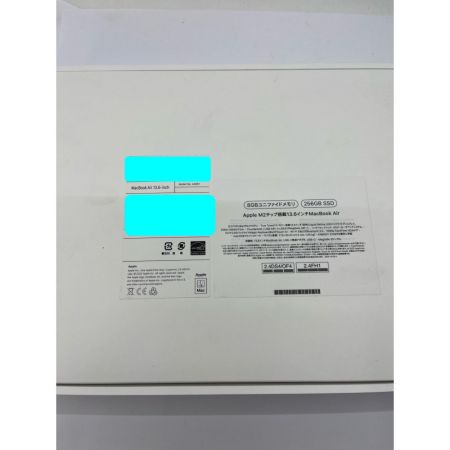  Apple アップル Macbook Air 2022年 M2チップ 13インチ SSD256GB MLXY3J/A シルバー