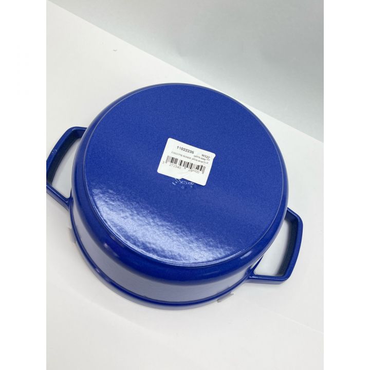 STAUB ストウブ ピコ ココット ラウンド 両手鍋 ほうろう 22cm 2.6L IH対応 ブルーベリー｜中古｜なんでもリサイクルビッグバン