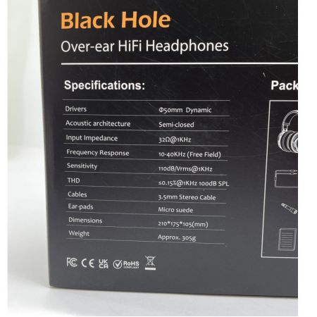  HarmonicDyne ヘッドホン Black Hole 有線 ブラック