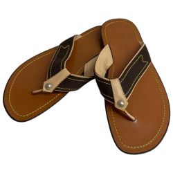 ◆◆ LOUIS VUITTON ルイヴィトン サンダル　ビーサン　レザー　FD0075　サイズ7　26㎝ ブラウン Bランク